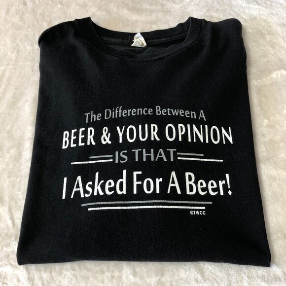 Men's "The Difference Between A Beer" T-Shirt Size XL - Picture 1 of 8